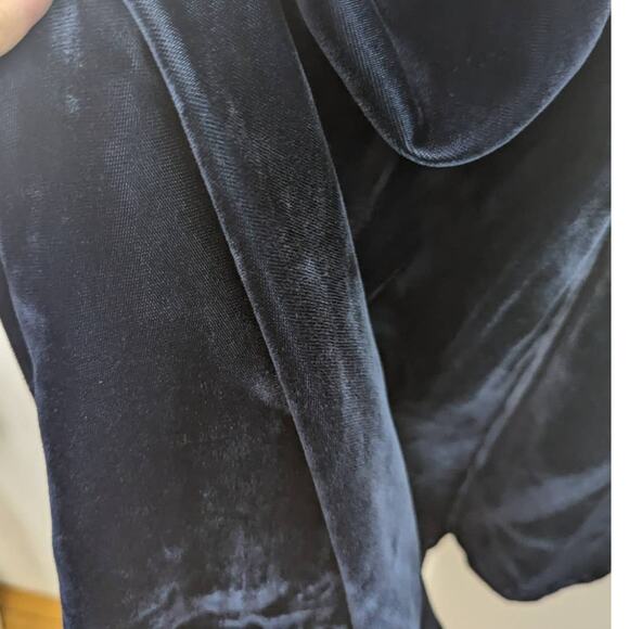 Vintage Jessica McClintok Gunne Sax Mini Dress Fit & Flare Blue Velvet Sequins - Picture 5 of 10